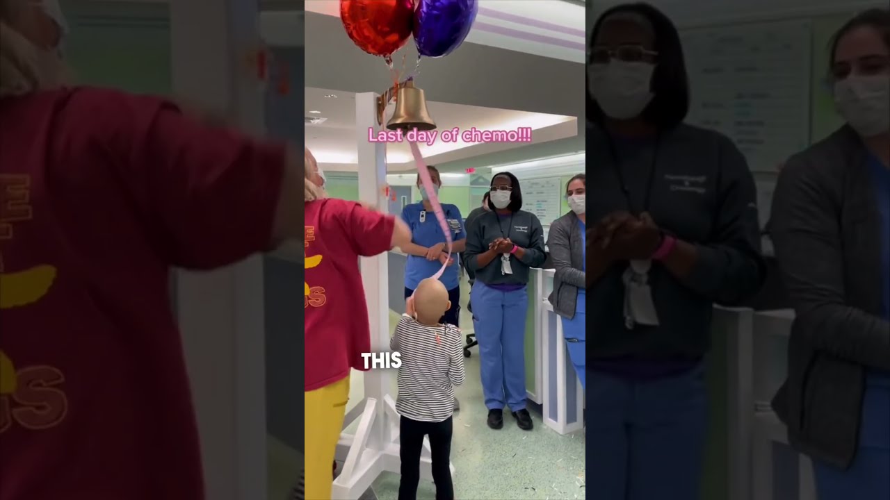 Little Girl Determined To Ring The Bell On Her Final Day Of Chemo 