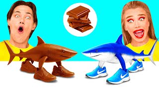 Челлендж. Шоколадная Еда vs Настоящая еда | Фантастическая Кулинарная Битва BaRaDa Challenge