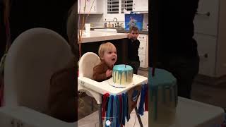 Interesting scenes of children and cake #funny #family #fails