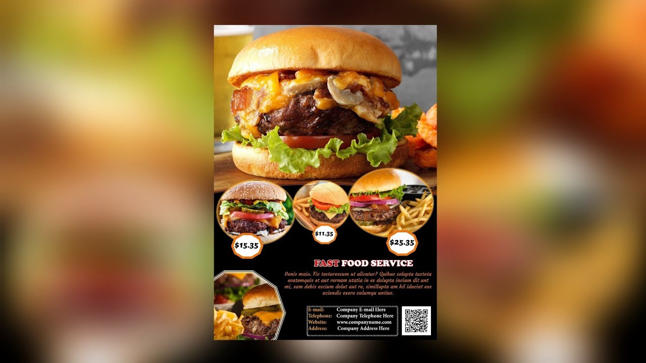 How to Design a Restaurant Flyer (Create a Food Flyer in InDesign CC | Hamburger)