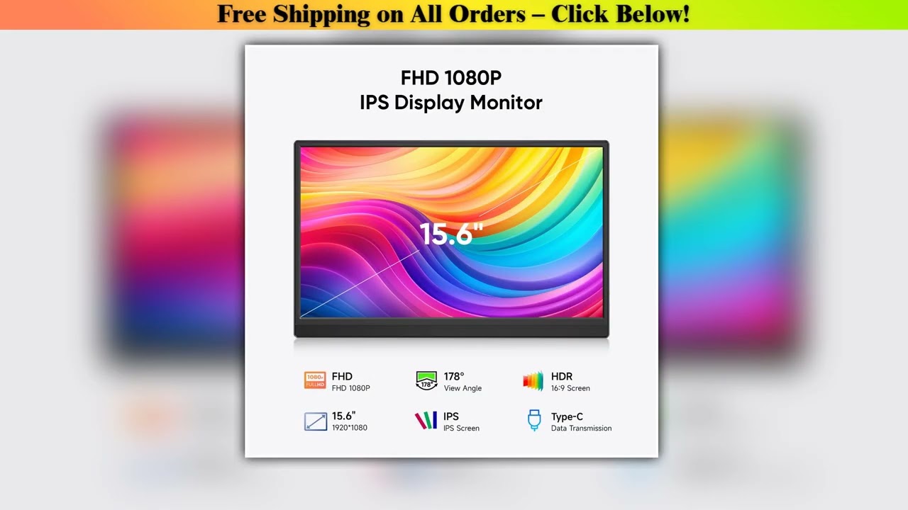 Dopesplay 15.6 inch Portable monitors For Laptops FHD IPS 1080P External Screen Extender for MAC