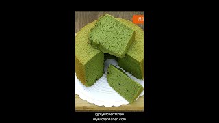 Matcha (Japanese Green Tea) Chiffon Cake Recipe #shorts