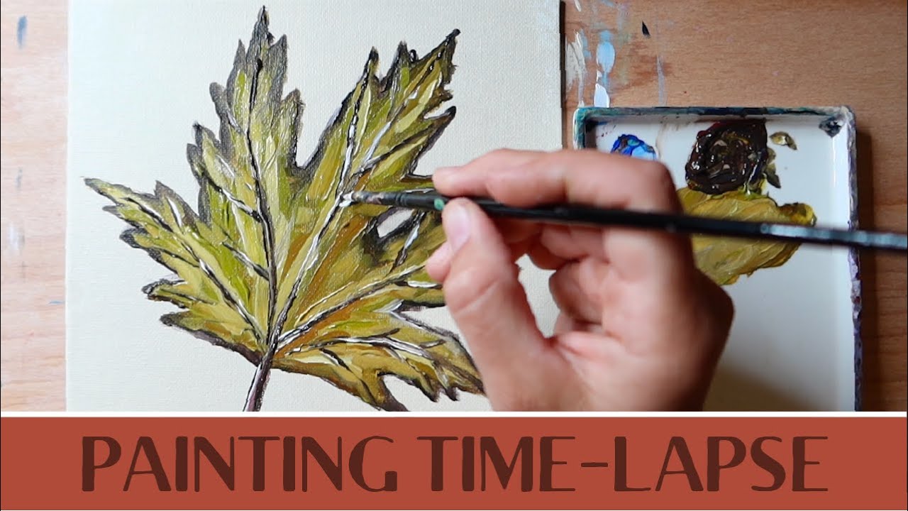 Acrylic Painting Time Lapse | Autumn Maple Leaf Painting - YouTube