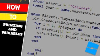 Roblox Scripting Tutorial | Variables & Printing | 1 (Beginner to Pro)