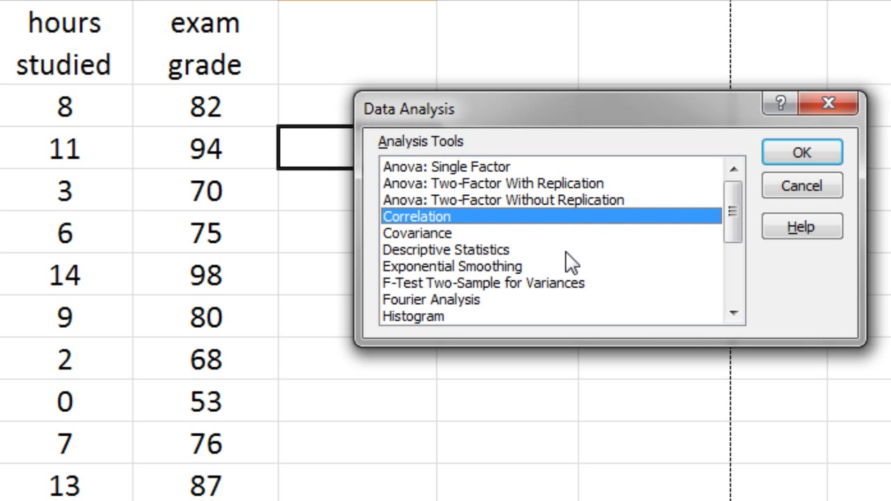 Correlacion en excel