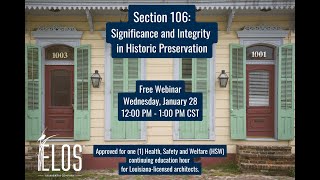 Section 106: Significance and Integrity in Historic Preservation