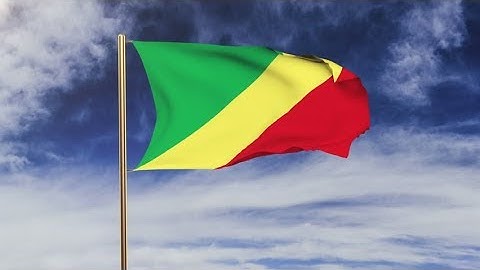 4K Republic of the Congo flag waving in the wind. Green screen, alpha matte. Loopable animation