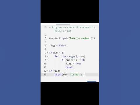 Python program to check prime number. #python #shorts #coding #youtube ...