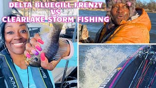 BLUEGILL FISHING & FOUND HONEY HOLE! THEN Got caught in a STORM on My Boat Crappie Fishing
