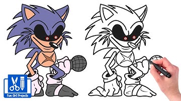 How To Draw SONIC EXE (LORD X) | FNF MOD Character - Easy Step By Step