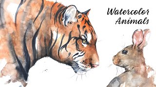 Paint with me - Relaxing watercolor animal paintings, no talking + soft music