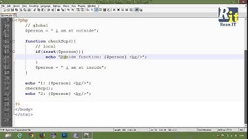Lesson 6 part 3: PHP function & variable scope