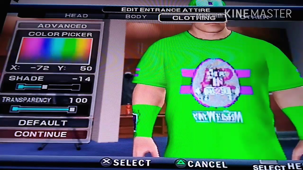 wwe svr2011 PS2 how to create Free Agent John Cena Return new caw