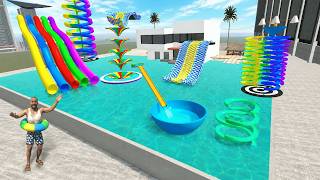 Franklin Found Giant Water Slide In Indian Bike Driving 3D