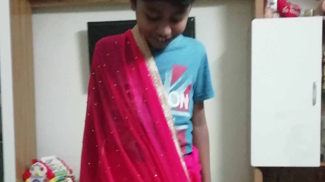 Saree draping challenge _Fun with kids