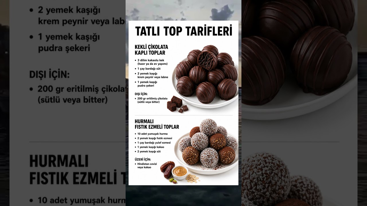 TATLI TOP TARİFLERİ 🍫✨  #pratiktatlitarifleri #kolaytarif #tarif #çayyanı