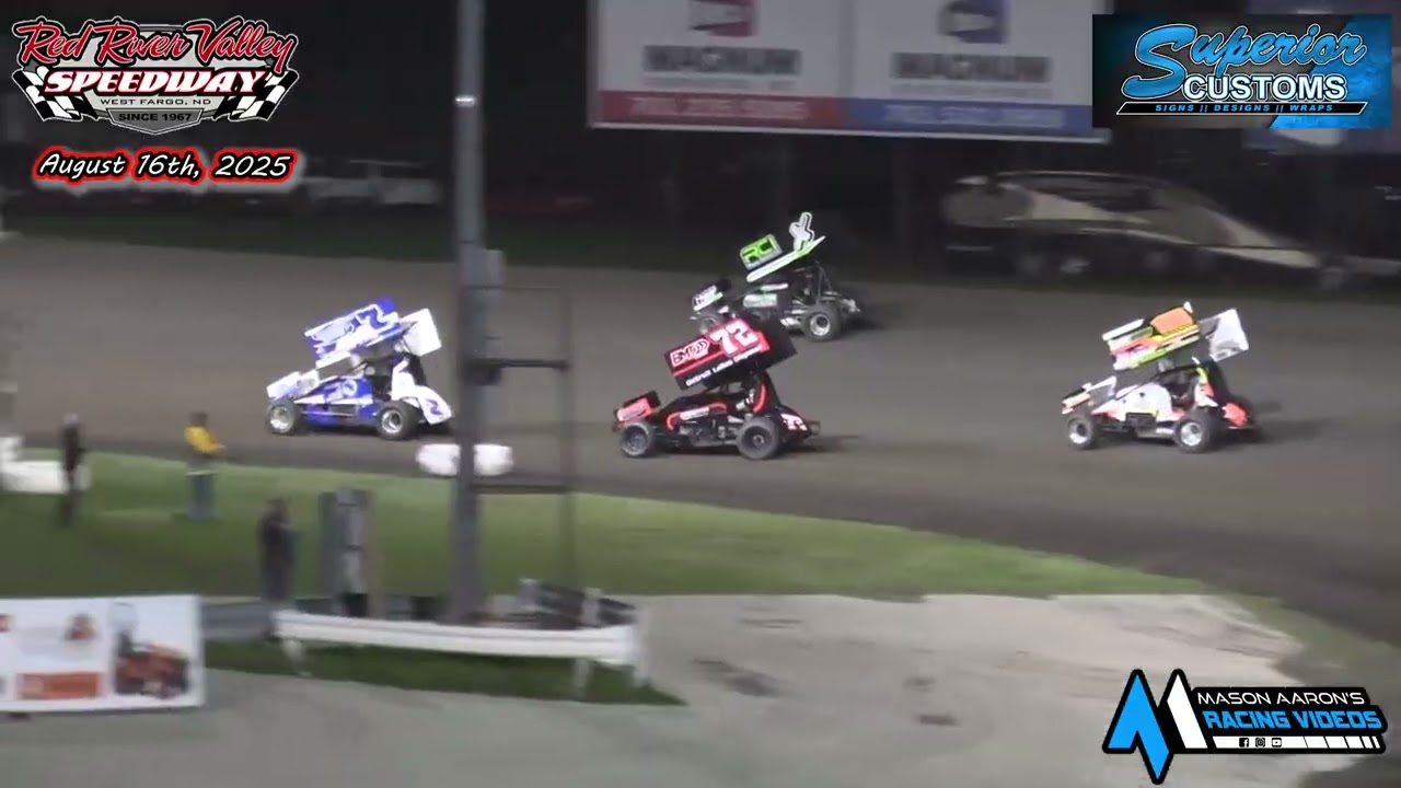 Red River Valley Speedway IMCA Racesaver Sprint A-Main (8/16/25)