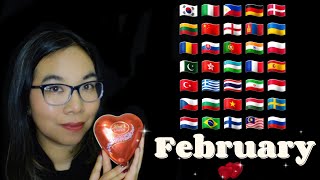 ASMR FEBRUARY IN DIFFERENT LANGUAGES (Tapping, Soft Speaking & Whispering [36 Languages] 💝💌 screenshot 5