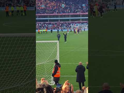 AARON DANKS claps HOLTE END after Aston Villa DESTROY Brentford 4-0