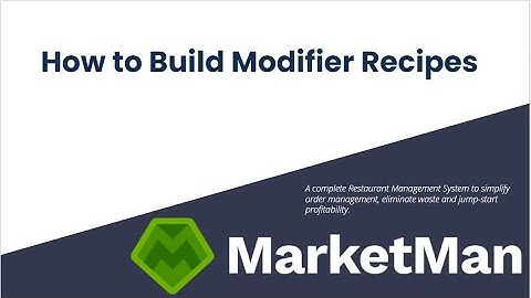 New Menu items with Modifier Recipe Building