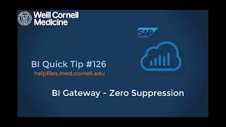 BI Quick Tip #126: How to apply Zero Suppression to your BI Gateway Story