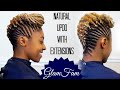 How to do an updo on natural hair, WITH EXTENSIONS!