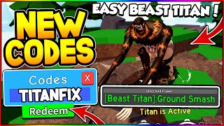 EASY BEAST TITAN SPECIAL UNLOCK CODES IN ANIME FIGHTING SIMULATOR Roblox