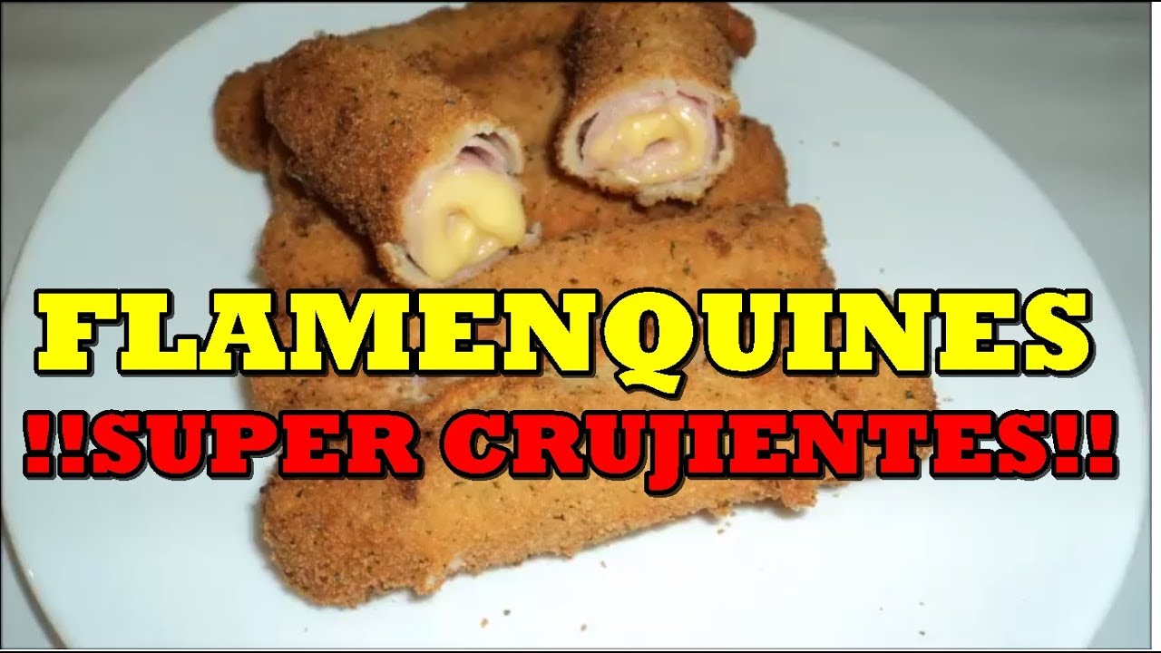 FLAMENQUINES de JAMÓN YORK y QUESO. ¡¡CRUJIENTES Y JUGOSOS!!