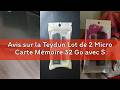 Avis sur la Teydun Lot de 2 Micro Carte Mémoire 32 Go avec SD Adaptateur, C10 UHS-I A1 U3, pour Smar