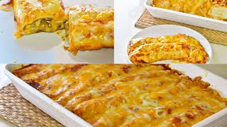 انشيلادا باللحمه مع الصلصه الخاصه بالطعم الأصلي للوصفه 😋😋 Meat enchilada