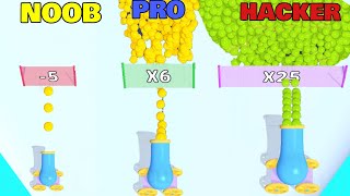NOOB vs PRO vs HACKER in Balls Fall! 3D screenshot 1