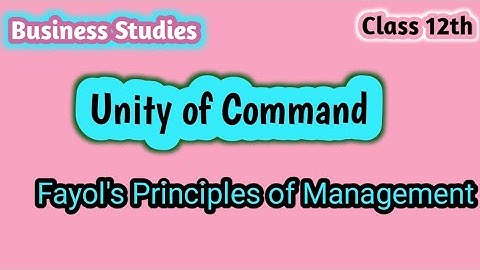 Unity of Command l Fayol
