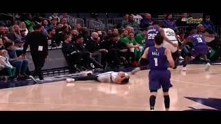 VIDEO: Derrick White SUFFERS head injury after COLLISION with Marcus Smart