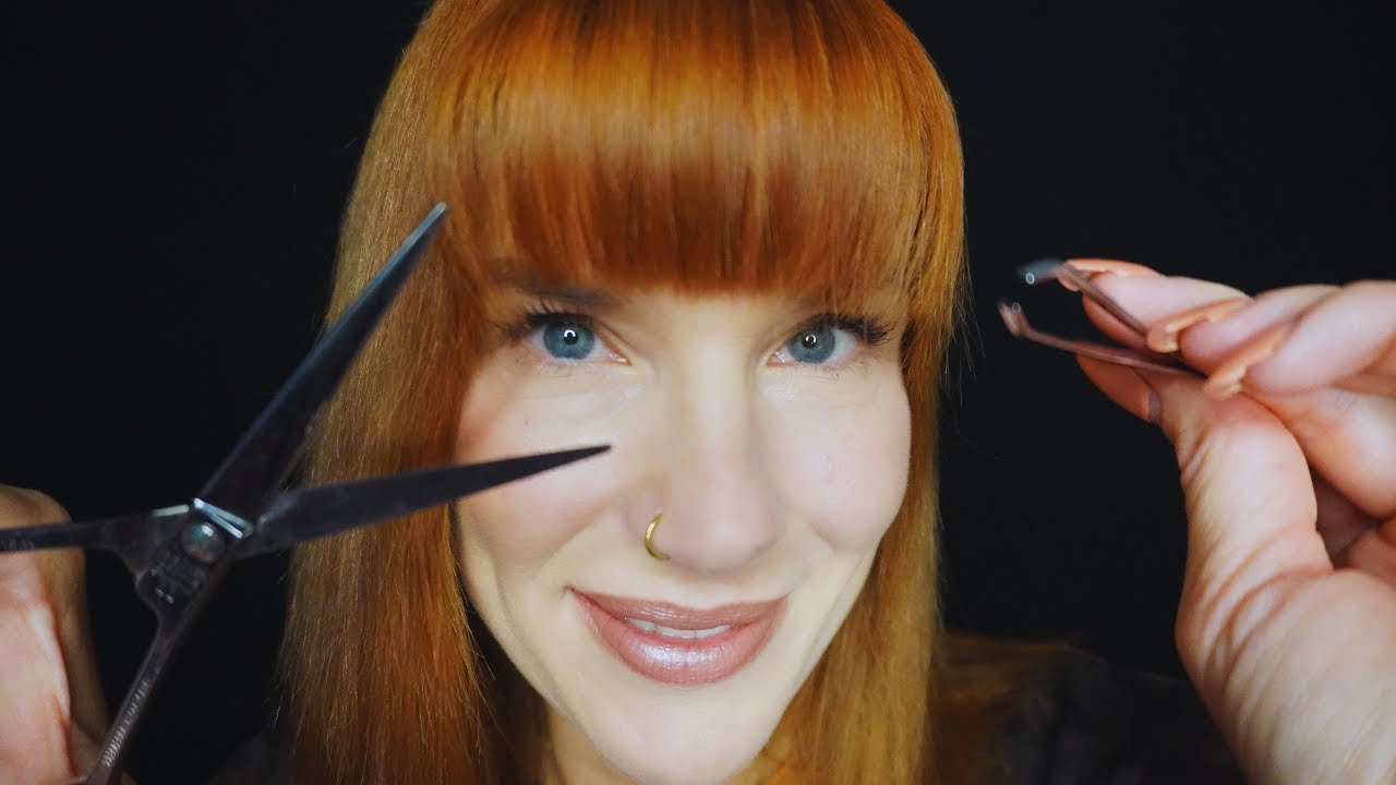 ASMR Friseur Roleplay - Ich schneide deinen Pony und zupfe die die Augenbrauen
