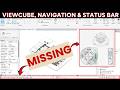 Revit ViewCube, Navigation Bar & Status Bar Missing? | User Interface Fast Fix
