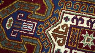 Hand Knotted traditional Kazak Rust and Blue Traditional Armenian Rug | KZA2