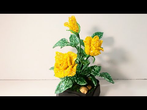 КУСТОВЫЕ РОЗОЧКИ ИЗ БИСЕРА МК от Koshka2015 - цветы из бисера,  бисероплетение Beaded flowers DIY