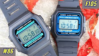 Casio F105 vs W86 - Which is the true F-91W successor? by Wrist Action 17,470 views 6 months ago 6 minutes, 46 seconds