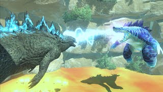 Supercharged Sharkjira VS Godzilla!  Animal Revolt Battle Simulator