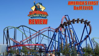 Superman Ultimate Flight Review, Six Flags B&M Flying Coaster | America's First B&M Flyer