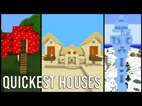 Building the Quickest Minecraft Houses I can think of...
