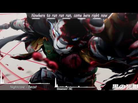 Nightcore → Beast || Lyrics (900 Subs Special Effect)
