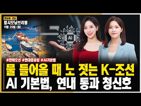 [모닝브리핑] 물 들어올 때 노 젓는 &amp;#<strong>39</strong>;K-조선&amp;#<strong>39</strong>;ㅣ&amp;#<strong>39</strong>;AI기본법&amp;#<strong>39</strong>; 연내 <strong>통과</strong> 청신호ㅣ#국내증시 #조선주 #AI 주목!ㅣ한국경제TVㅣ머니플러스