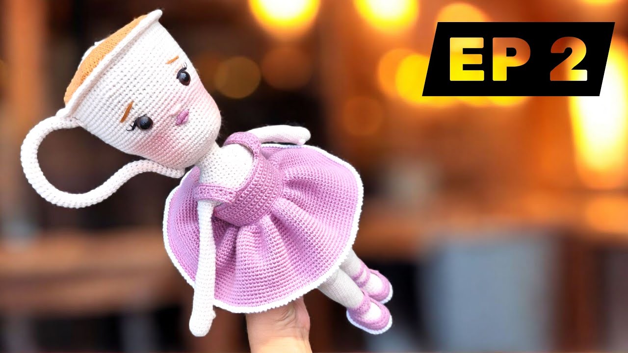 Ballerina Cappuccina amigurumi – Partea 2: Corpul păpușii (cu schemă pe ecran)