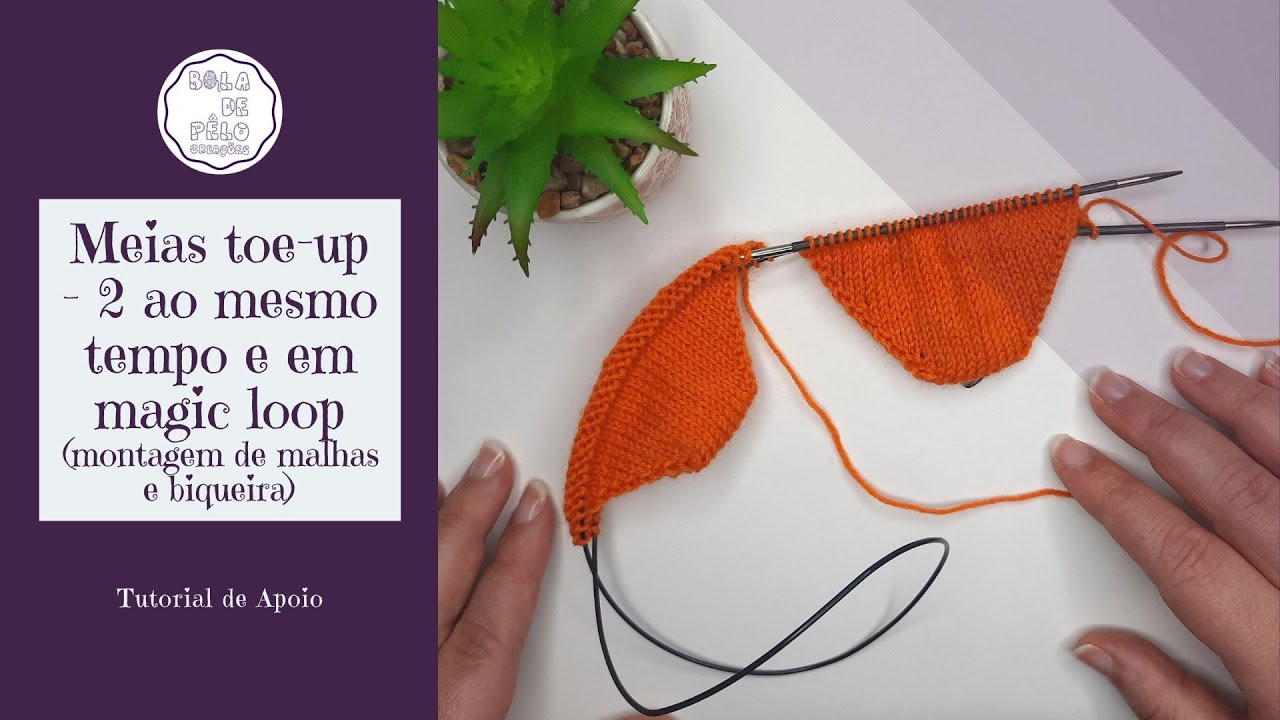 2 MEIAS AO MESMO TEMPO - toe up e em magic loop [TAAT toe-up socks in magic loop]