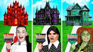 One Colored House Challenge | Creative Decoration Hacks by BaRaFun Challenge