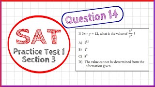 SAT Paper Practice Test 1 - Section 3 - Question 14 - Math, No Calculator