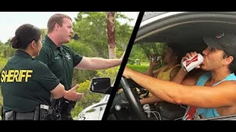 Drinking Fake Beer While Driving By Cops! - Fake Beer Prank on Cops! NELK