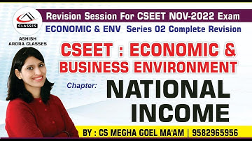 CSEET REVISION BUSINES ECO (NATIONAL INCOME) CS MEGHA GOEL MA