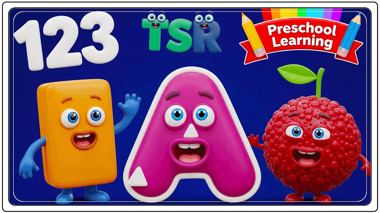 Preschool Learning activities for 3 year olds at home | Learn ABC Phonics Shapes Numbers Colors 🌈 thumbnail